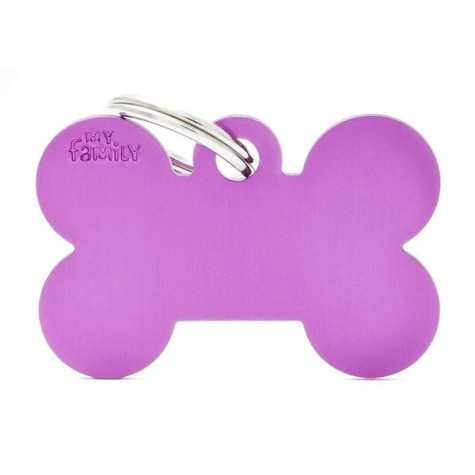 MY FAMILY Medaglietta Basic Osso XL Viola in Alluminio - 