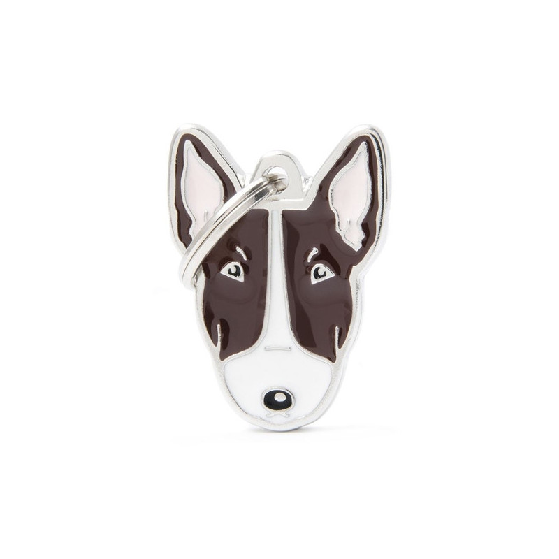 MY FAMILY White and Brown Friends Bull Terrier ID Tag