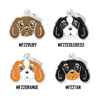 MY FAMILY ID Tag Friends Cavalier King Charles Spaniel Tricolor - MF22COLORED3