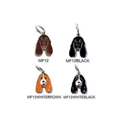 MY FAMILY Médaille Friends Cocker Blanc et Noir