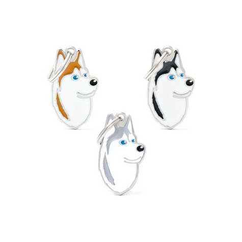 MY FAMILY Médaille Friends Husky Blanc et Noir