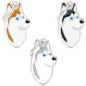 MY FAMILY Médaille Friends Husky Blanc et Marron