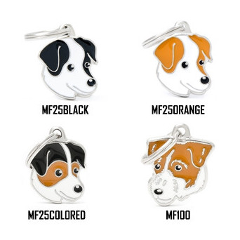 MY FAMILY White and Brown Friends Jack Russel ID Tag - MF25ORANGE