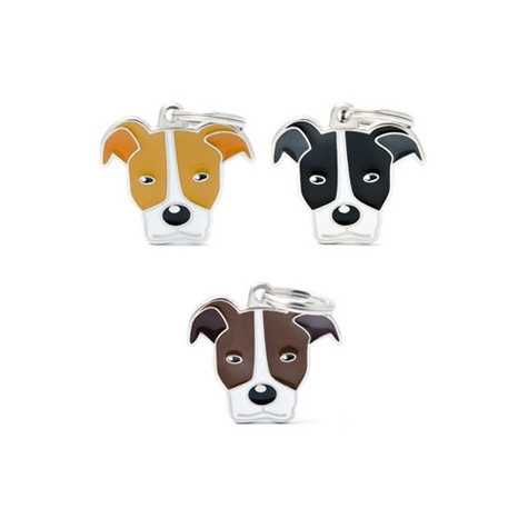 MY FAMILY Medaglietta Friends Pitbull Scuro e Bianco - 