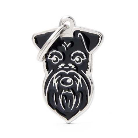 MY FAMILY Médaille Friends Schnauzer Noir