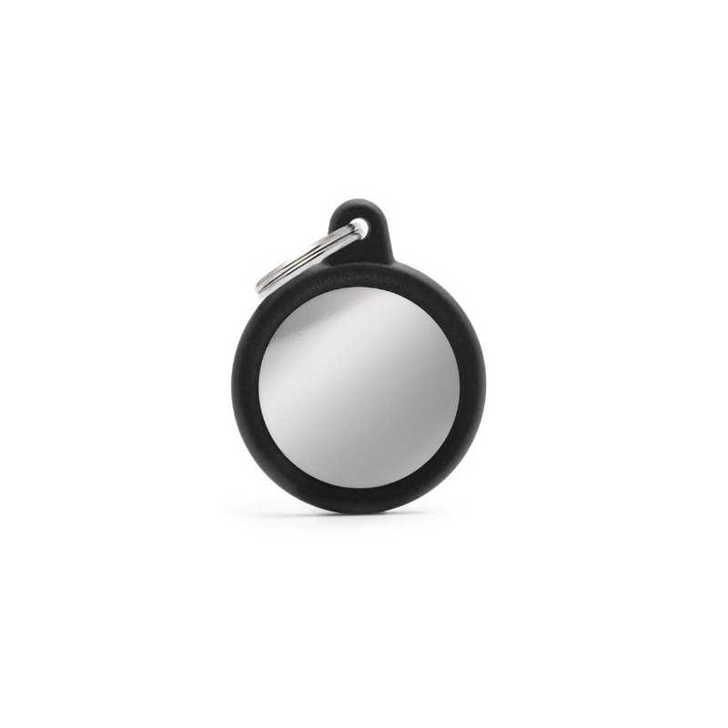 MY FAMILY Médaille Hushtag Cerchio Ottone Cromato Noir avec Gomma Noir MY FAMILY Médaille Hushtag Cerchio Ottone Cromato Noir avec Gomma Noir