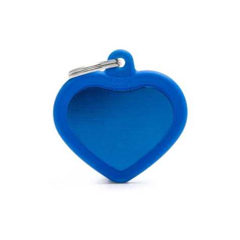 MY FAMILY Médaille Hushtag Cuore Aluminium Bleu avec Gomma Bleu