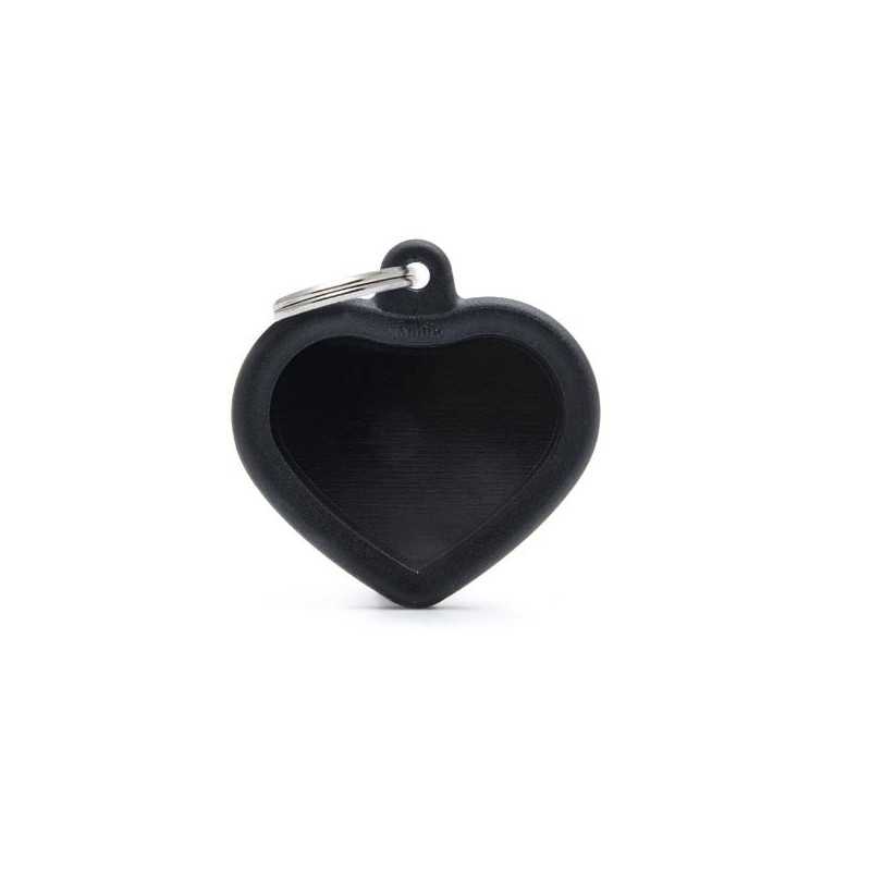 MY FAMILY Médaille Hushtag Cuore Aluminium Noir avec Gomma Nera