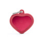 MY FAMILY Médaille Hushtag Cuore Aluminium Rossa avec Gomma Rossa
