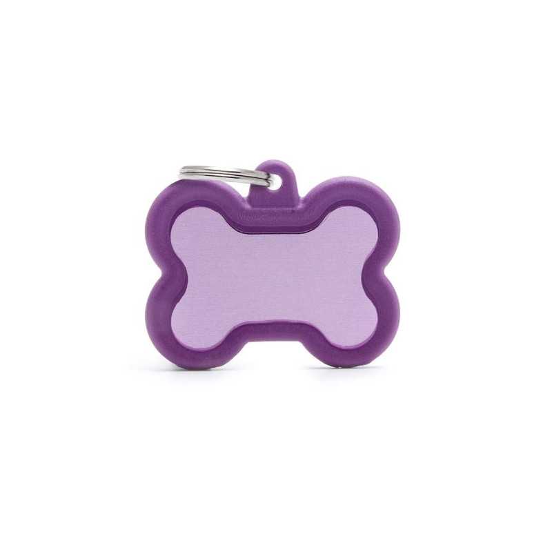 MY FAMILY Médaille Hushtag Os Aluminium Violet avec Gomma Violet
