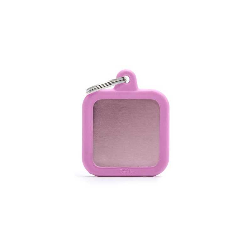 MY FAMILY Médaille Hushtag Quadrato Aluminium Rose avec Gomma Rose MY FAMILY Médaille Hushtag Quadrato Aluminium Rose avec Gomma Rose