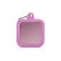 MY FAMILY Médaille Hushtag Quadrato Aluminium Rose avec Gomma Rose