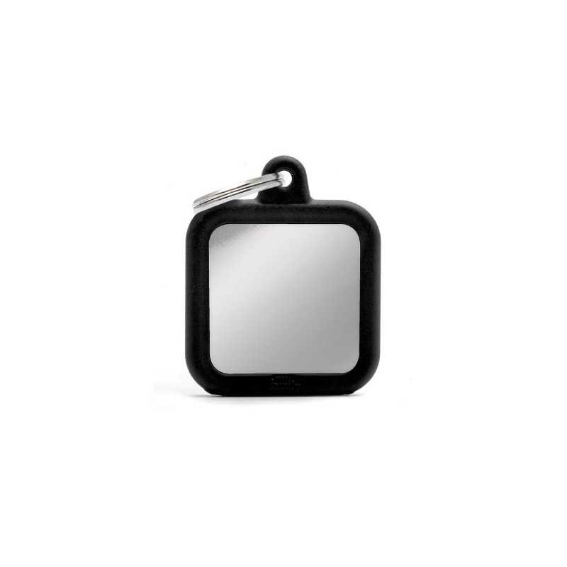 MY FAMILY Médaille Hushtag Quadrato Ottone Cromato Noir avec Gomma Nera MY FAMILY Médaille Hushtag Quadrato Ottone Cromato Noir avec Gomma Nera