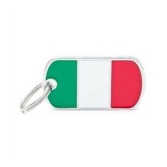 MY FAMILY Medaglietta Militare Piccola Bandiera Italiana -
