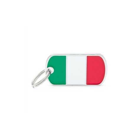 MY FAMILY Medaglietta Militare Piccola Bandiera Italiana -