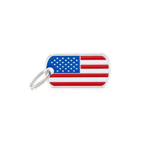 MY FAMILY Medaglietta Militare Piccola Bandiera Stati Uniti D'America -