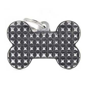 MY FAMILY Medaglietta Osso XL con Borchie - 