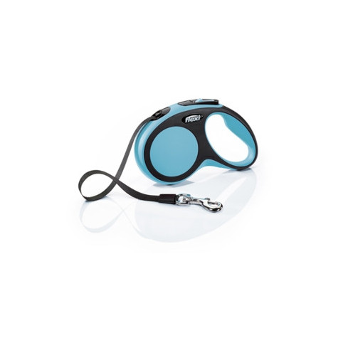FLEXI New Comfort Blue Leash mit 5m Gurtband. Größe M