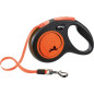 FLEXI Laisse New Neon Noir et Orange avec Sangle da 5 mt. Taille S