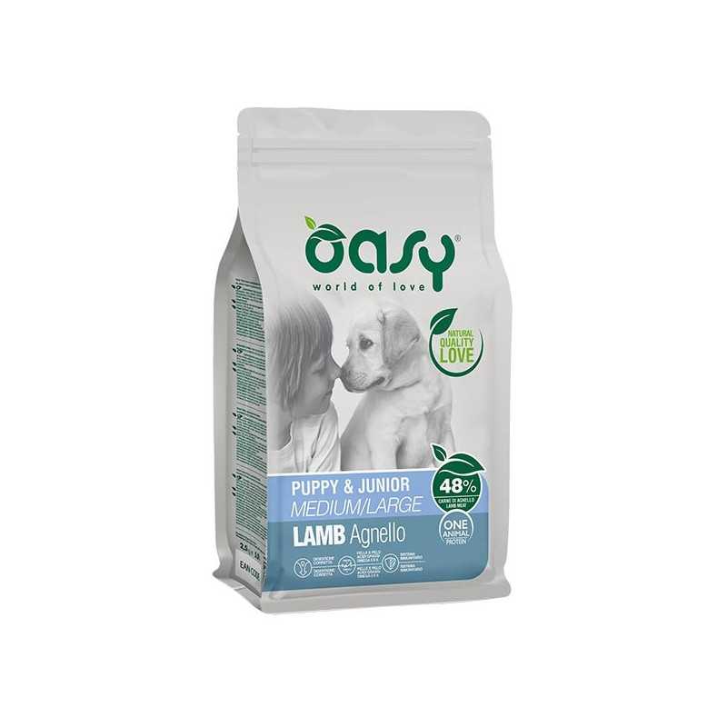 OASY One Animal Protein Puppy et Junior Medium et Large avec Agneau 2,5 kg. OASY One Animal Protein Puppy et Junior Medium et Large avec Agneau 2,5 kg.