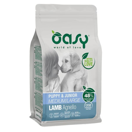 OASY One Animal Protein Puppy&Junior Medium&Large con Agnello 2,5 kg. - 