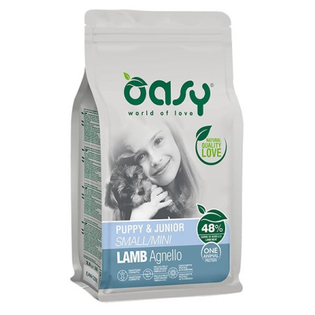 OASY One Animal Protein Puppy&Junior Small&Mini con Agnello 800 gr. - 