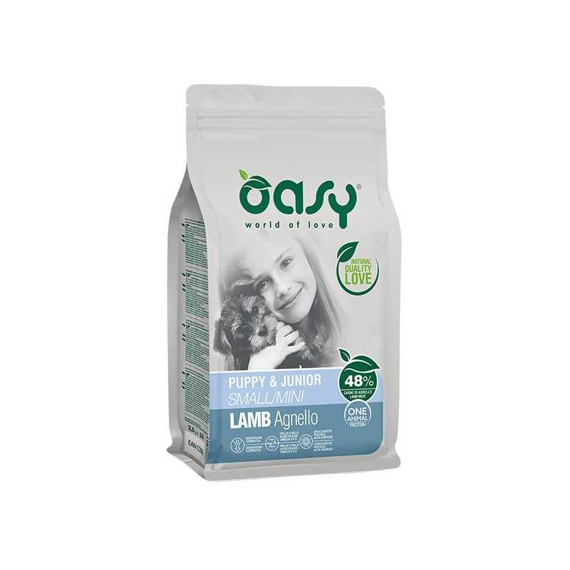 OASY One Animal Protein Puppy et Junior Small et Mini avec Agneau 2,5 kg.