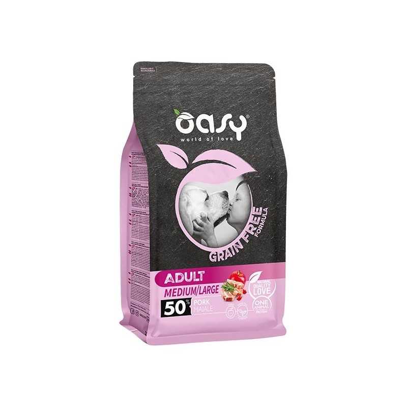 OASY Grain Free Adult Medium et Large avec Porc 12 kg.