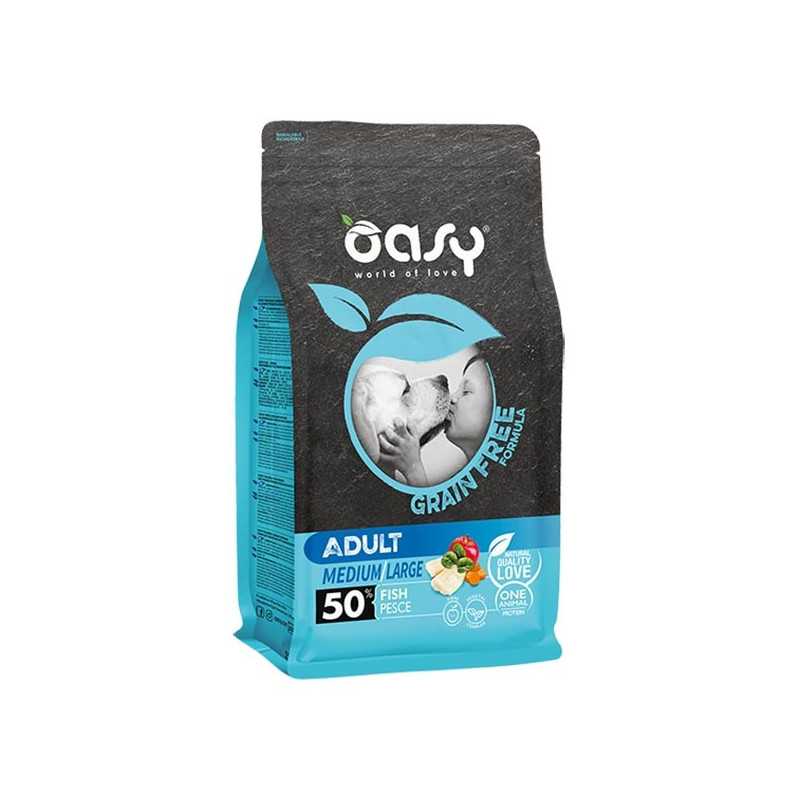 OASY Grain Free Adult Medium et Large avec Poisson 12 kg.