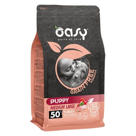 OASY Grain Free Adult Medium&Large con Tacchino 2,5 kg. - 