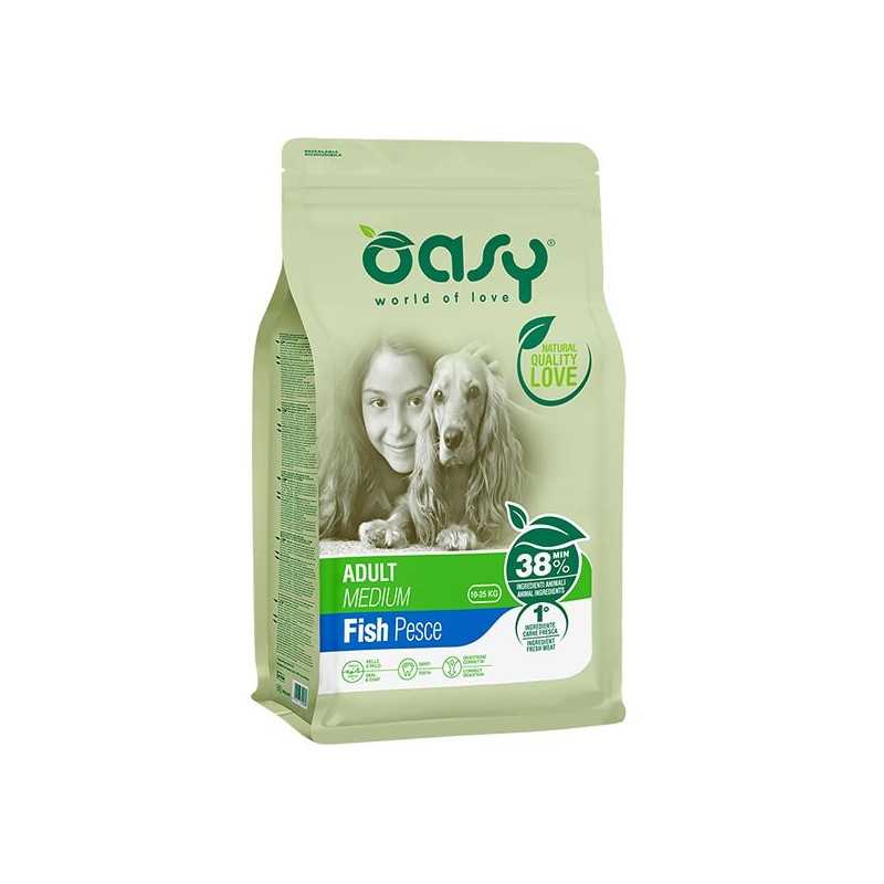 OASY Lifestage Adult Medium avec Poisson 12 kg. OASY Lifestage Adult Medium avec Poisson 12 kg.