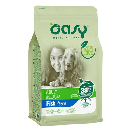 OASY Lifestage Adult Medium con Pesce 12 kg. - 