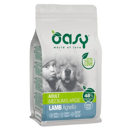 OASY One Animal Protein Adult Medium&Large con Agnello 2,5 kg. - 