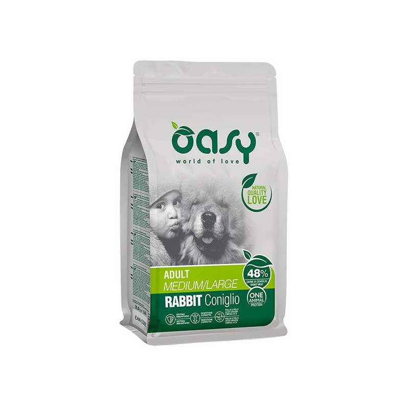 OASY One Animal Protein Adult Medium&Large con Coniglio 2,5 kg.