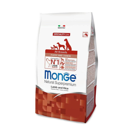 MONGE Natural Superpremium All Breeds Puppy et Junior agneau et riz 12 kg