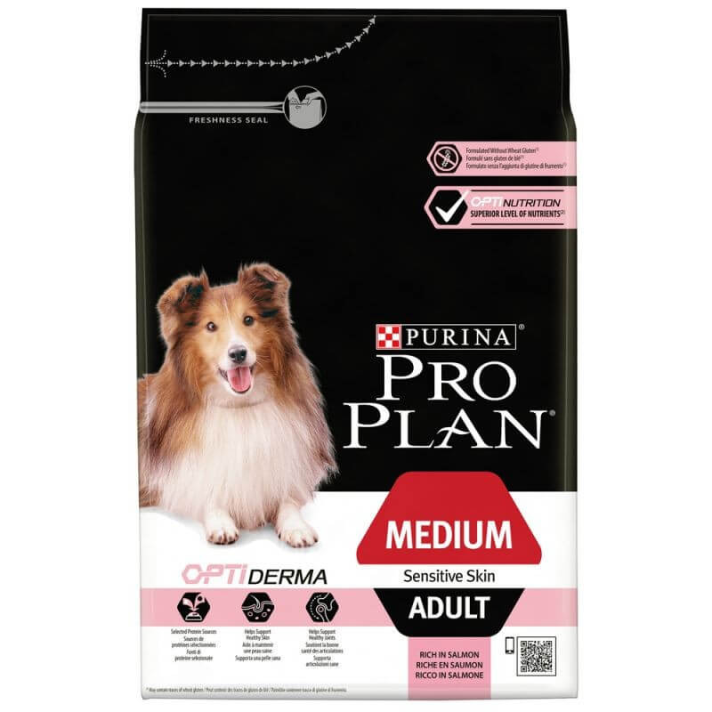 Proplan Adult Medium Sensitive Skin Optiderma saumon 14 kg Proplan Adult Medium Sensitive Skin Optiderma saumon 14 kg