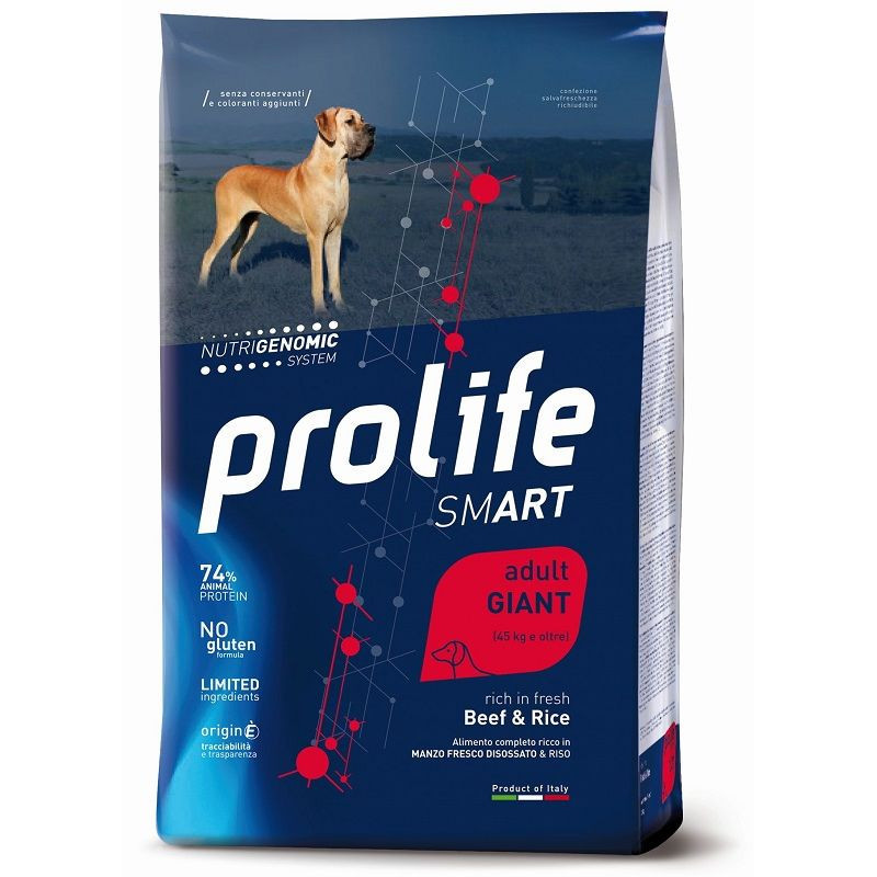 PROLIFE Smart Adult Beef and Rice Giant 12 kg.
