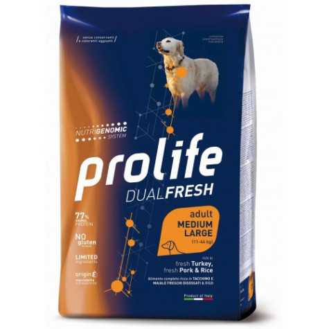 PROLIFE Dual Fresh Adult Tacchino, Maiale e Riso Medium Large 12 kg. -