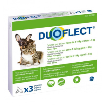 Duoflect cani 2-10 kg e gatti oltre 5 kg spot on 3 pipette - 