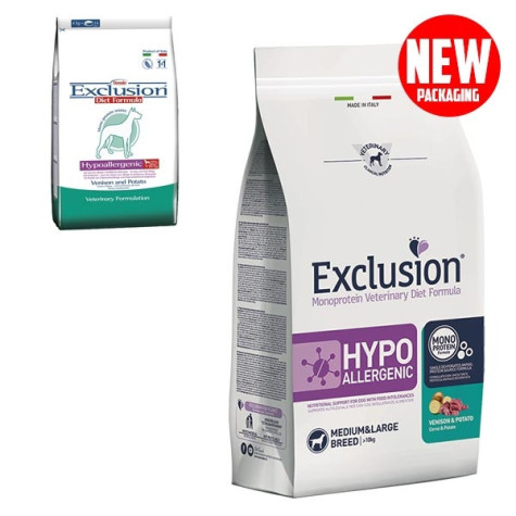 EXCLUSION Diet Hypoallergenic Medium/Large Breed cerf et pommes de terre 2 kg