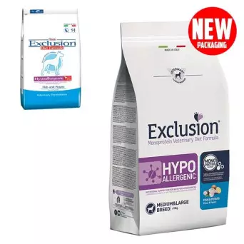 EXCLUSION Diet Hypoallergenic Medium/Large Breed Pesce e Patate 2 kg. - 