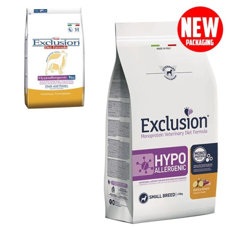 EXCLUSION Diet Hypoallergenic Small Breed canard et pommes de terre 2 kg