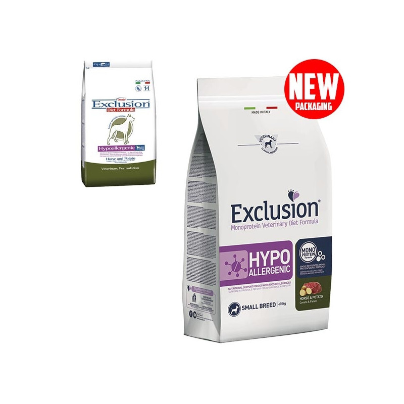 EXCLUSION Diet Hypoallergenic Small Breed Horse and Potatoes 2 kg.