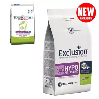 EXCLUSION Diet Hypoallergenic Small Breed Insects and Peas 2 kg.