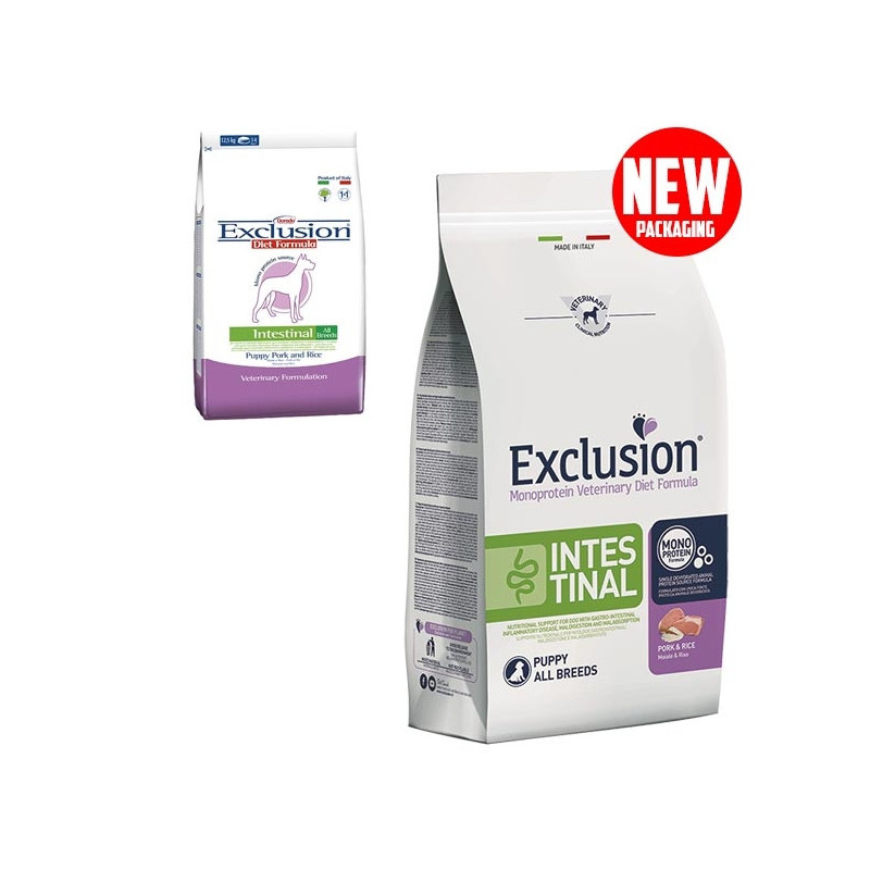 EXCLUSION Diet Intestinal Maiale e Riso Puppy All Breed 800 gr.