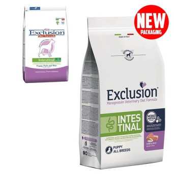 EXCLUSION Diet Intestinal Maiale e Riso Puppy All Breed 12 kg. -