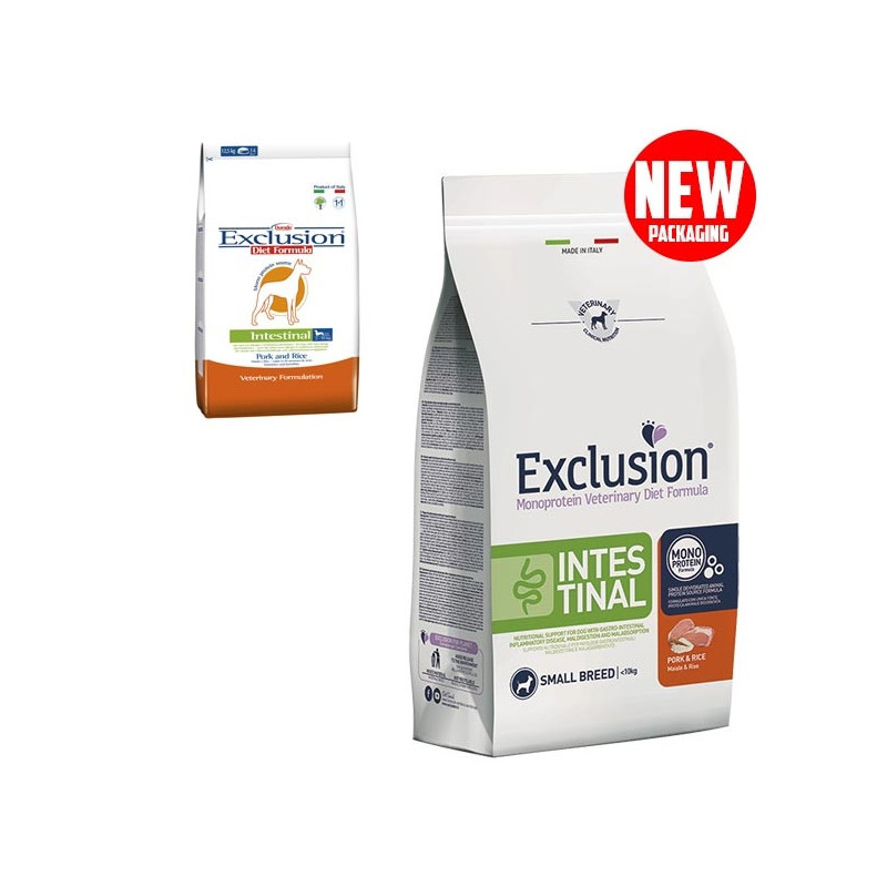 EXCLUSION Diet Intestinal Small Breed Maiale e Riso 7 kg.