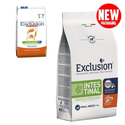EXCLUSION Diet Intestinal Small Breed Pork and Rice 7 kg.