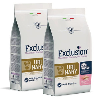 EXCLUSION Diet Urinary Adult Medium & Large Breed con Maiale, Sorgo e Riso 12 kg. - 