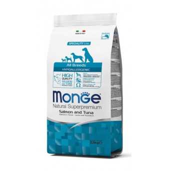 MONGE Natural Superpremium All Breeds Hypoallergenic Salmone e Tonno 2,50 kg. -